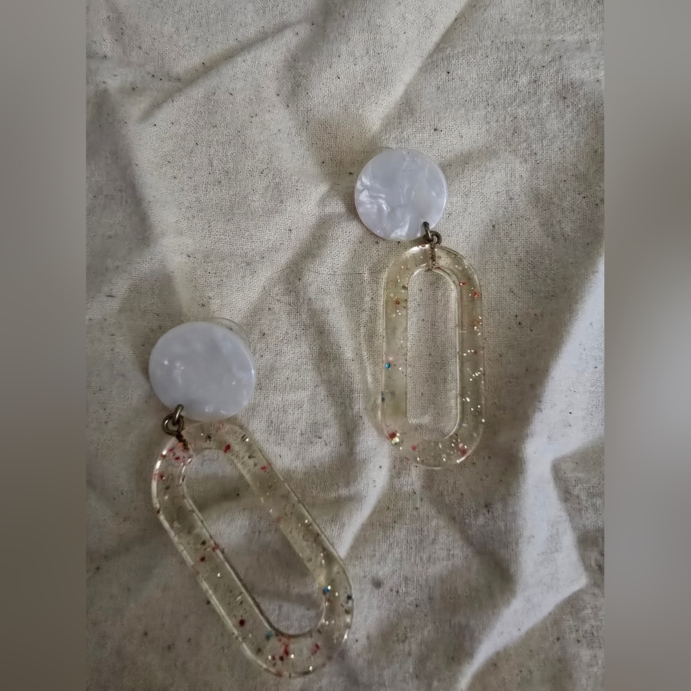 J. Crew  Glitter Tortoise Statement Earrings